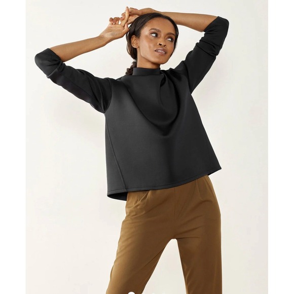 EUC Aday Like A Boss Mockneck Pullover Black Size Medium Athlesiure - Picture 1 of 7